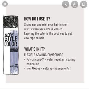 NIB KMS style spray on hair colour